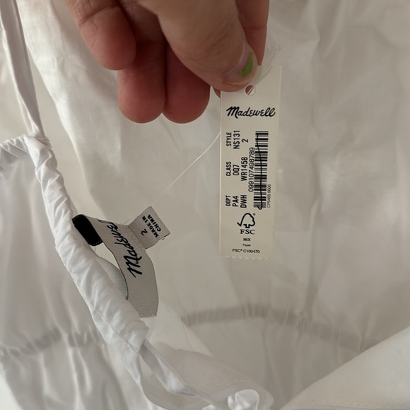 Madewell Embroidered White Tank Eyelet Midi Dress Poplin Size 2 - Picture 8 of 11